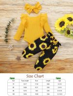Baby girl clothes, Newborn Baby Girl Clothes, Soft Long Sleeve Onesies Girl Collocation Pants and Headband - Image 7